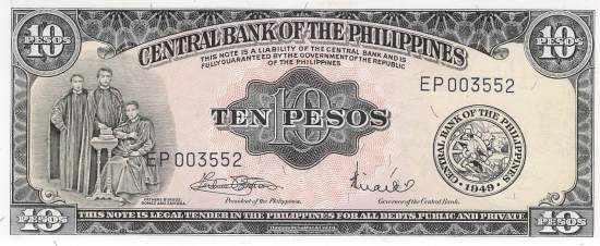 Philippinen 10 Pesos 1949 p136f